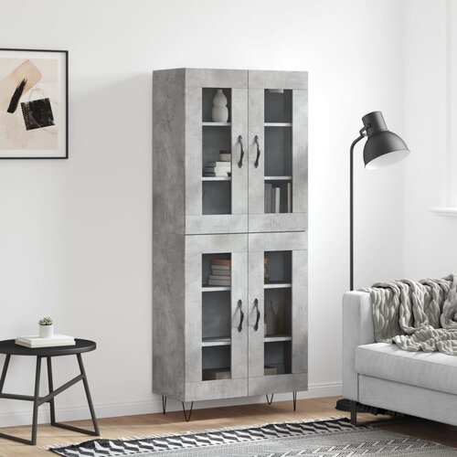 vidaXL Visoka komoda betonsko siva 69,5x34x180 cm inženirski les Cene