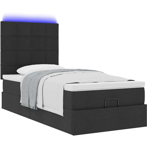 VidaXL Otomanski okvir kreveta s madraca crni 90x190cm od tkanine Slike