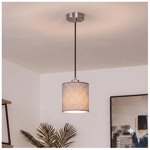 Brilagi LED luster na sajli NUBILA 1xE27/60W/230V, prečnik 14 cm, crna/siva Slike