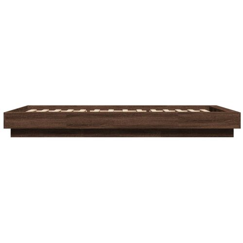  Okvir za krevet s LED svjetlima boja hrasta 100 x 200 cm drveni Slike