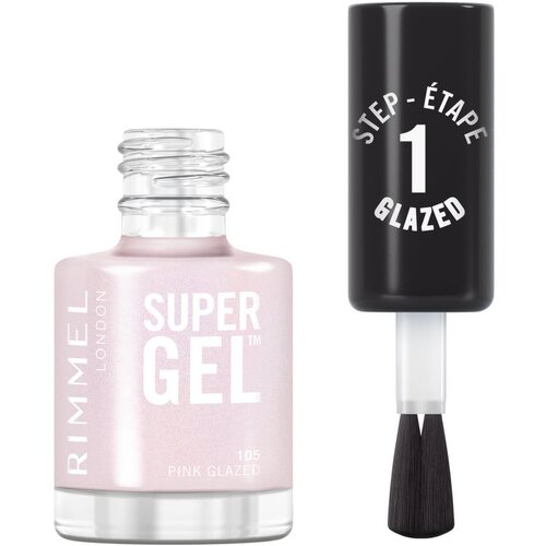 Rimmel London Super Gel gel lak za nohte brez uporabe UV/LED lučke odtenek 105 Pink Glazed 12 ml Slike