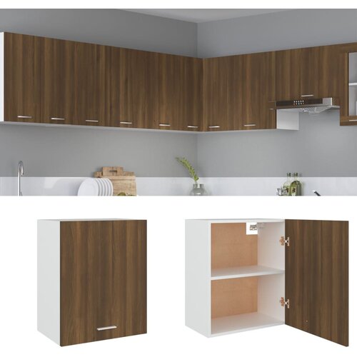 VidaXL Viseći ormarić boja smeđeg hrasta 50x31x60 cm konstruirano drvo Slike