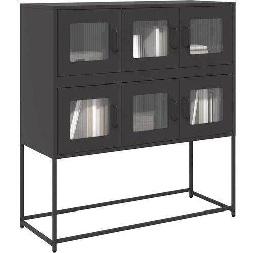 vidaXL Komoda crna 100,5 x 39 x 107 cm od hladno valjanog čelika Cijene