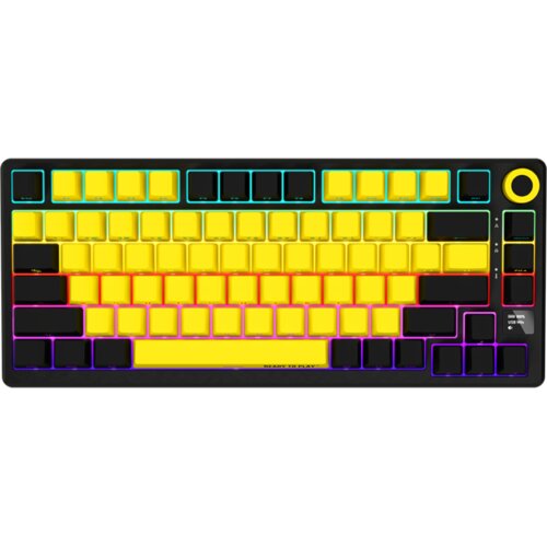 Lorgar KBP7075W, Wireless 75% Mechanical Gaming Keyboard Pro, Black/yellow, EN layout Slike