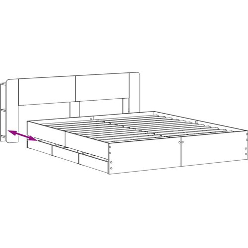  Okvir kreveta s pohranom Crna 180 x 200 cm Konstruirano drvo Slike
