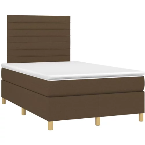 vidaXL Box spring postelja z vzmetnico temno rjava 120x190 cm blago, (21128624)