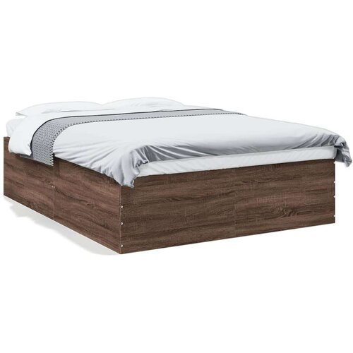  Okvir za krevet smeđi hrast 150 x 200 cm konstruirano drvo Slike