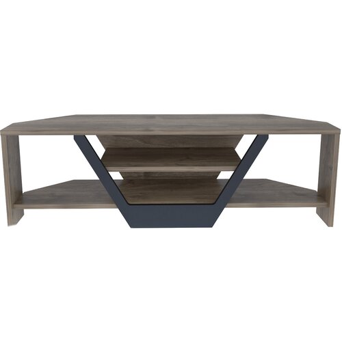 Hanah home TV polica Sares Walnut Black Slike
