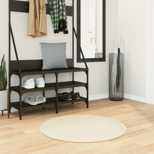 VidaXL Preproga HUARTE s kratkimi vlakni mehka pralna krem &amp;Oslash; 80 cm Slike