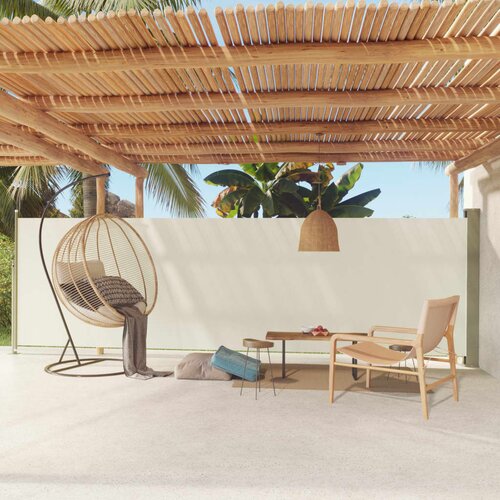 VidaXL Uvlačiva bočna tenda za terasu 160 x 600 cm krem Slike