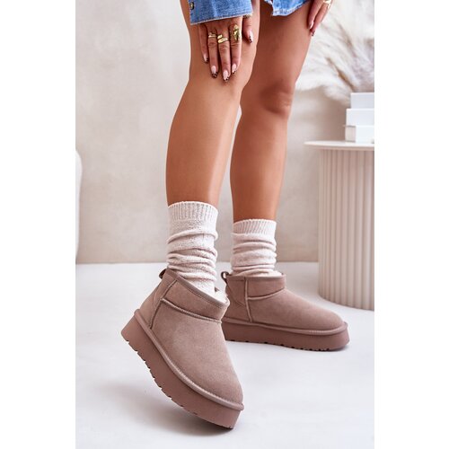 Boto Fashionable Low Suede Snow Boots Khaki Nucca Cene