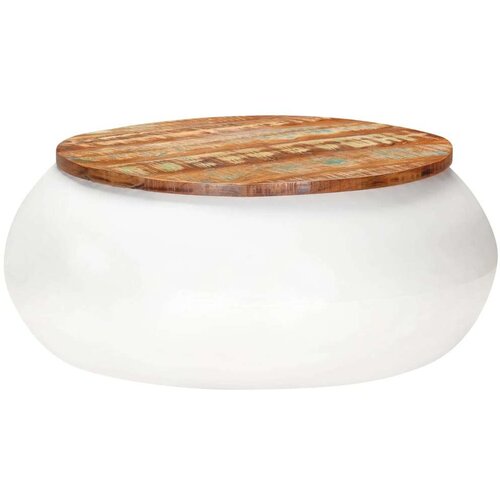  Stolić za kavu bijeli 68x68x30 cm od masivnog obnovljenog drva Cene