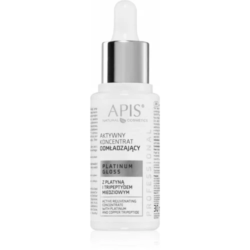 Apis Natural Cosmetics Platinum Gloss koncentrat za pomlađivanje za učvršćivanje kože lica 30 ml