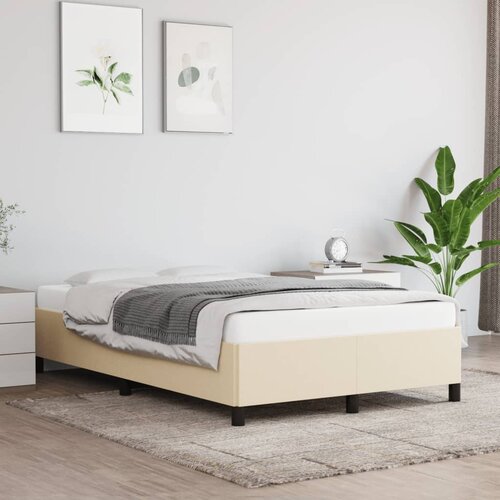  Okvir kreveta bez madraca krem 120x190 cm od tkanine Cijene