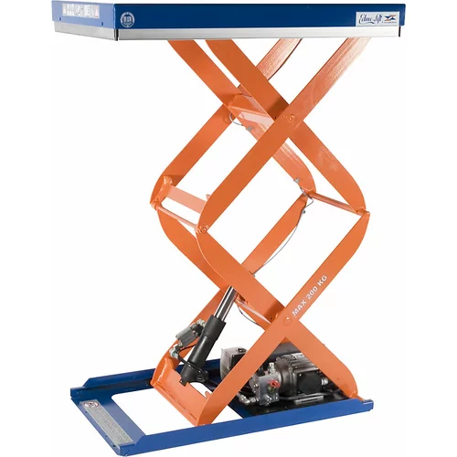 Edmolift Kompaktna dvižna miza, stacionarna, nosilnost 200 kg, plošča DxŠ 900 x 600 mm, uporabni dvig 1170 mm