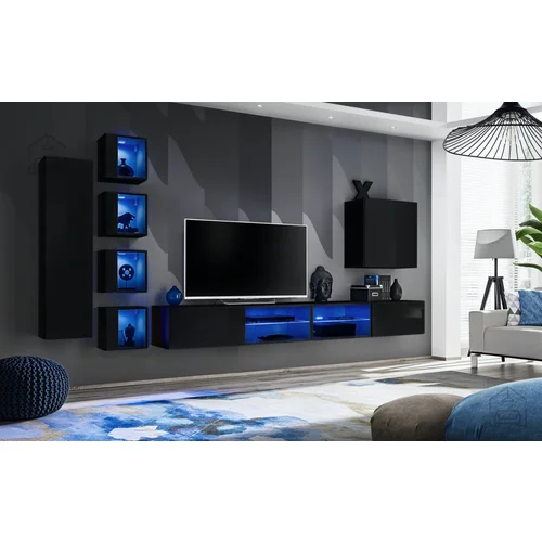 ASM Meble Dnevni TV regal Switch XXVI 320 cm LED - črni