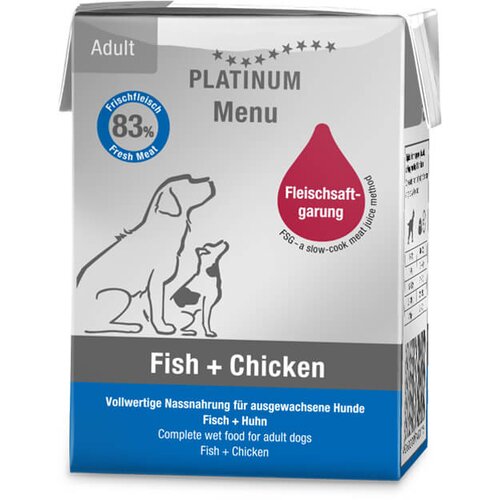Platinum menu adult fish + chicken - vlažna hrana za pse sa ribom i piletinom (90g, 185g, 375g) 185g Cene