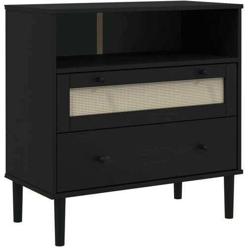 vidaXL Komoda SENJA črna 80x40x80 cm trdna borovina Cene