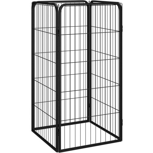 VidaXL Ograda za pse sa 4 panela crna 50 x 100 cm čelik obložen prahom Slike
