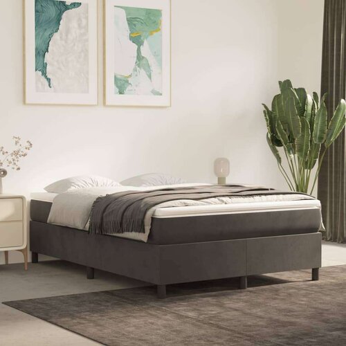  Box spring posteljni z vzmetnico temno siv 140x190 cm žamet, (20736321) Slike