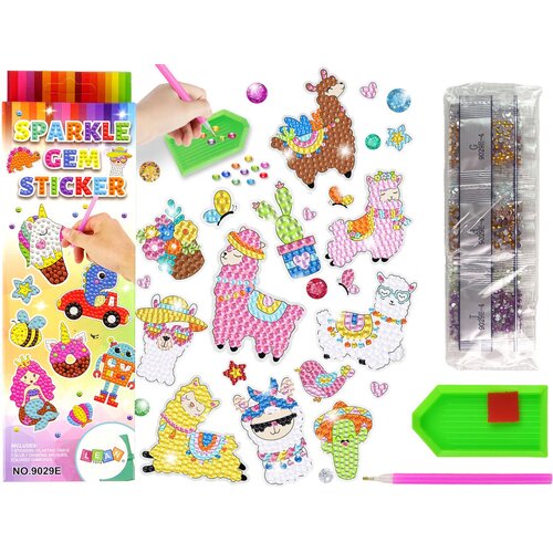  Llamas Animals Mosaic Diamond Embroidery Sticker Set Slike