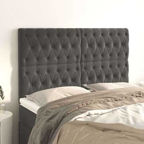  Uzglavlja 4 kom tamnosivi 72x7x78/88 cm bar&amp;scaron;unasti Slike