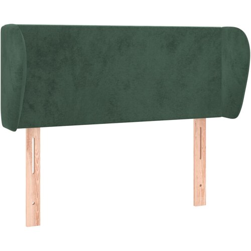 VidaXL Vzglavje z u&amp;scaron;esi temno zeleno 83x23x78/88 cm žamet, (20933841) Slike