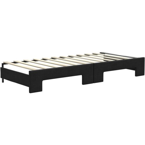  Dnevni krevet na razvlačenje crni 80 x 200 cm od tkanine Slike