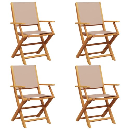 Maison Chic Zložljivi Vrtni Stoli - Stol za vrti 4 kosi taupe blago in trden les JS2884, (21876031) Slike
