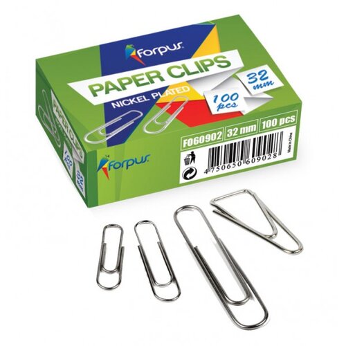 Forpus Sponke za papir, srebrne 28 mm Slike