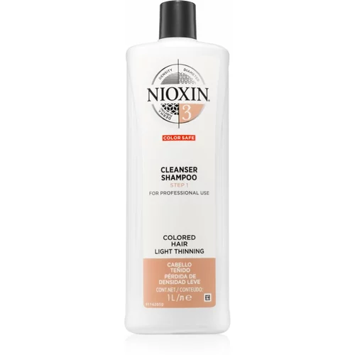 Nioxin System 3 Color Safe čistilni šampon za barvane redke lase 1000 ml