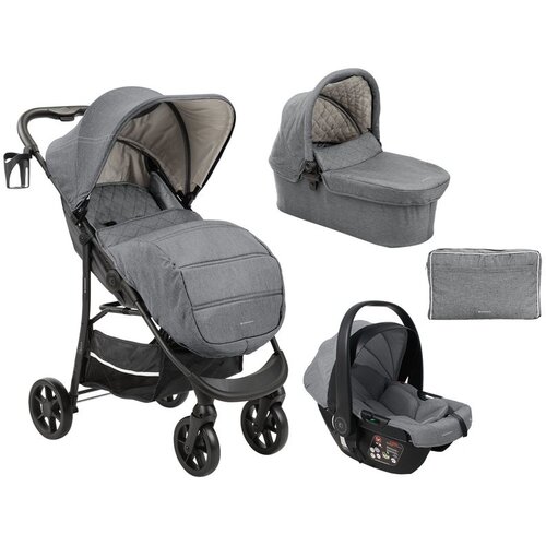 Kikka Boo kolica selina premium 3in1 set sa i-size auto sedi&amp;scaron;tem i tvrdom korpom light grey Slike