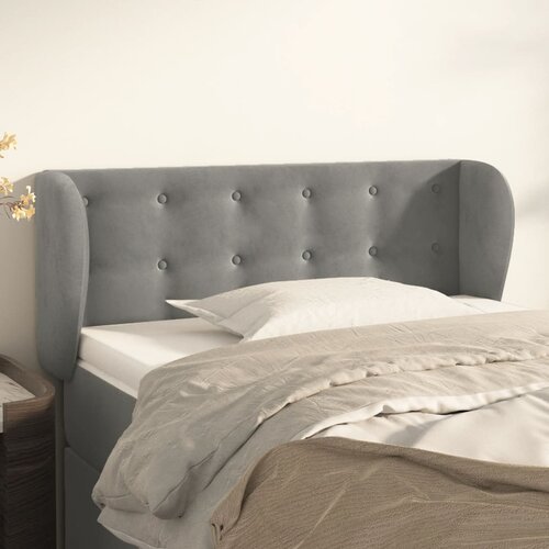 VidaXL Uzglavlje s u&amp;scaron;ima svjetlosivi 83x23x78/88 cm bar&amp;scaron;unasti Slike