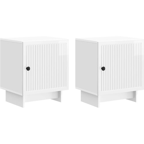  Noćni ormar 2 pcs Bijela visokog sjaja 43 x 34,5 x 50 cm Cijene