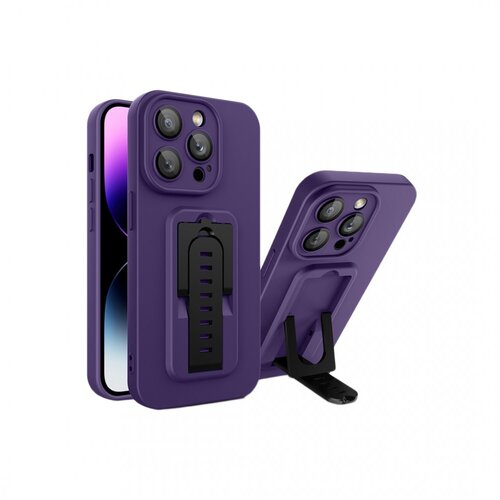  futrola camera glass sa drzacem za samsung A146 galaxy A14 5G ljubicasta sa crnim Slike