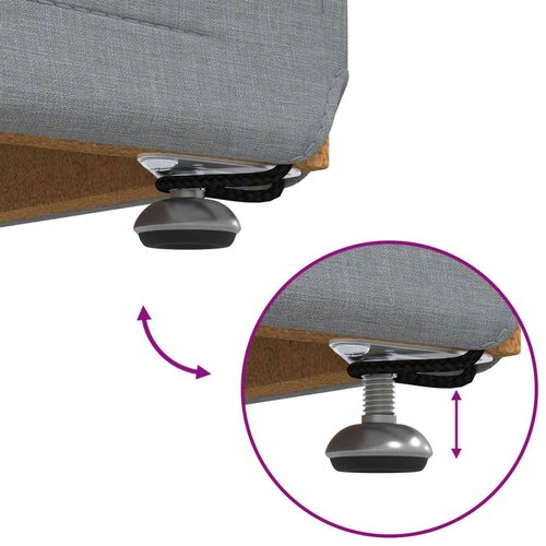  Stolica Svijetlo siva Tkanina i konstruirano drvo - Svjetlosiva 100 cm tkanina Slike