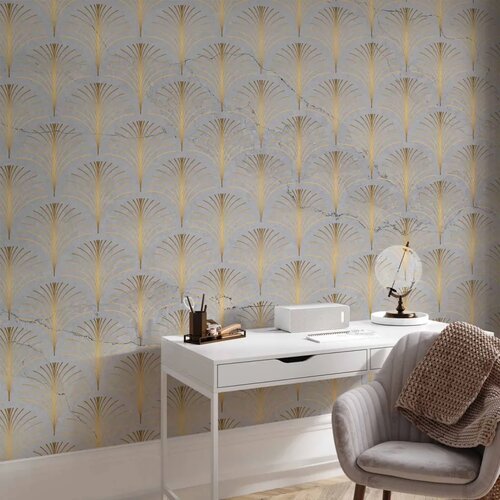  Foto tapeta - Linear Pattern With Gold 196x140 Samoljepljiva Slike