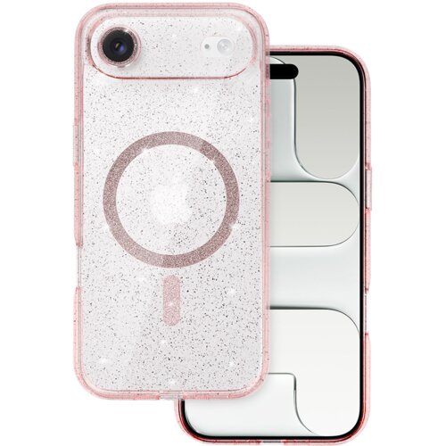 Onasi Silikonski ovitek Glitter MagSafe za iPhone 17 Air - prozorno roza z ble&scaron;čicami Cene