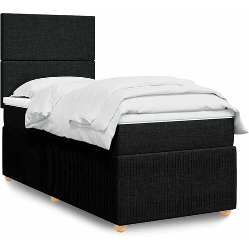 Box spring krevet s madracem crni 90x190 cm od tkanine Slike