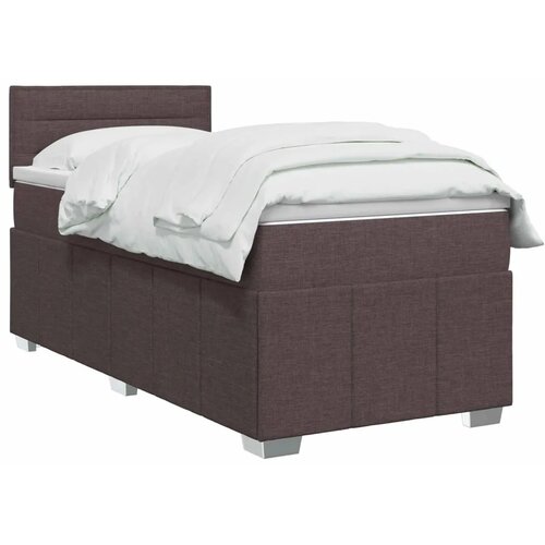  Boxspring krevet s madracem Tamno smeđa 90 x 200 cm Tkanina - Tamno smeđa 90 x 200 cm Dizajn linija Slike