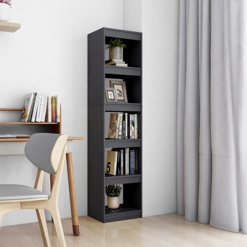 VidaXL Knjižna omara za razdelitev prostora siva 40x30x167,5 cm Slike