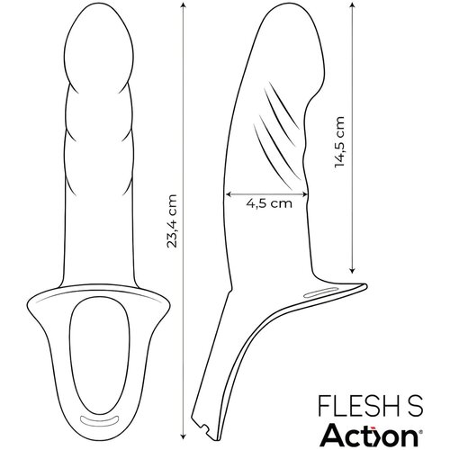 Action Akcijski StrapOn S - pritrditveni, votli dildo (naravno) Cene