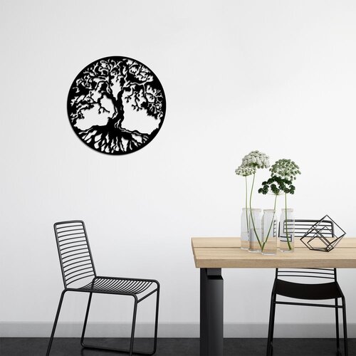 Wallity Zidna dekoracija Tree, 60 x 60 cm, Crna Cene