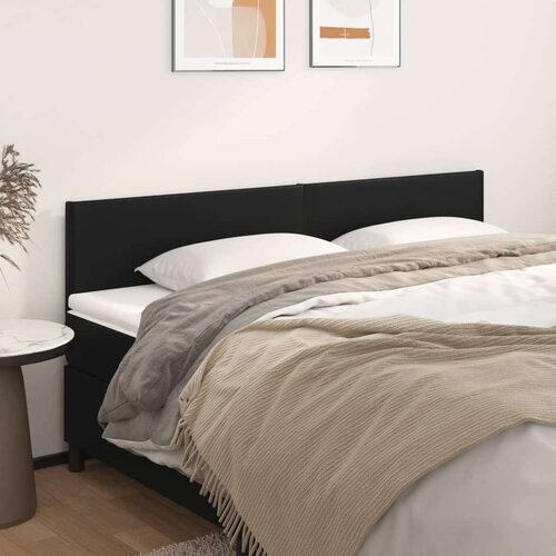  Uzglavlja 2 kom crna 90x5x78/88 cm od umjetne kože Slike