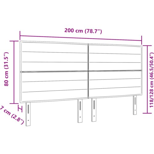 VidaXL led uzglavlje s linijama dizajna tamno sivo 100 cm tkanina Slike