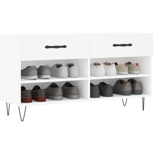  Klupa za cipele bijela 102 x 35 x 55 cm od konstruiranog drva Slike
