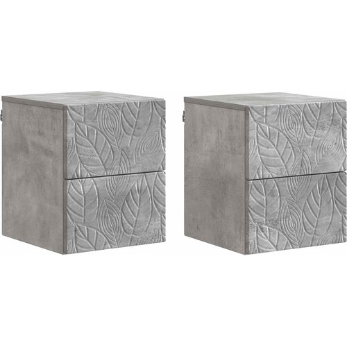 vidaXL Stenski nočni omarici 2 pcs Betonsko siva 34,5 x 33 x 40 cm, (5000247389) Cene