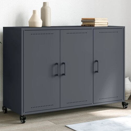 VidaXL Komoda antracit 100,5x39x72 cm od hladno valjanog čelika Slike