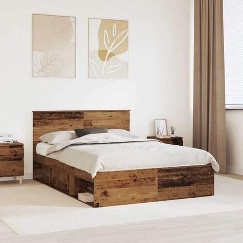  Okvir za krevet Staro drvo 140 x 190 cm Konstruirano drvo Cene