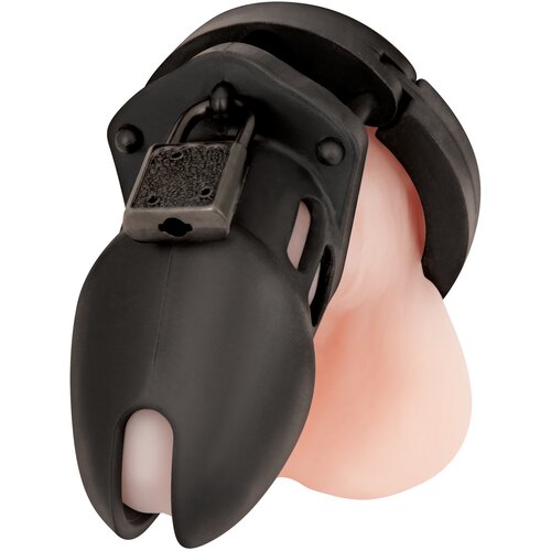 BLUELINE Silicone Chastity Cage Black Cene